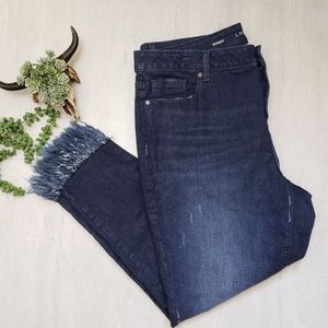 Lane Bryant Fray Hem Jeans Fringe Skinny 20 boho